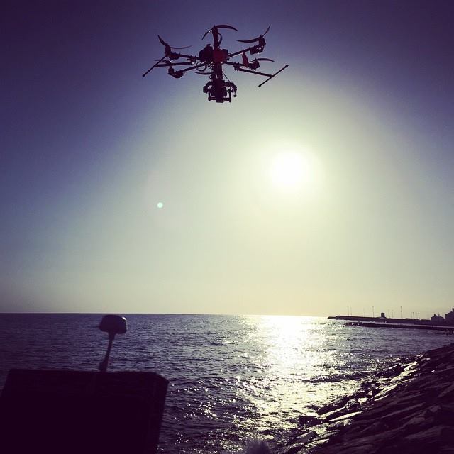 Filming for Zoolander 2 in the Port of Civitavecchia with a remote-controlled drone