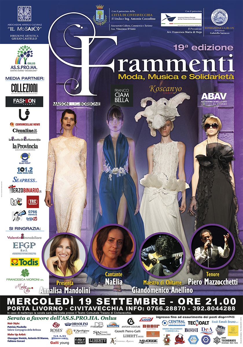 Official poster of the 19th edition of Frammenti by Franco Ciambella