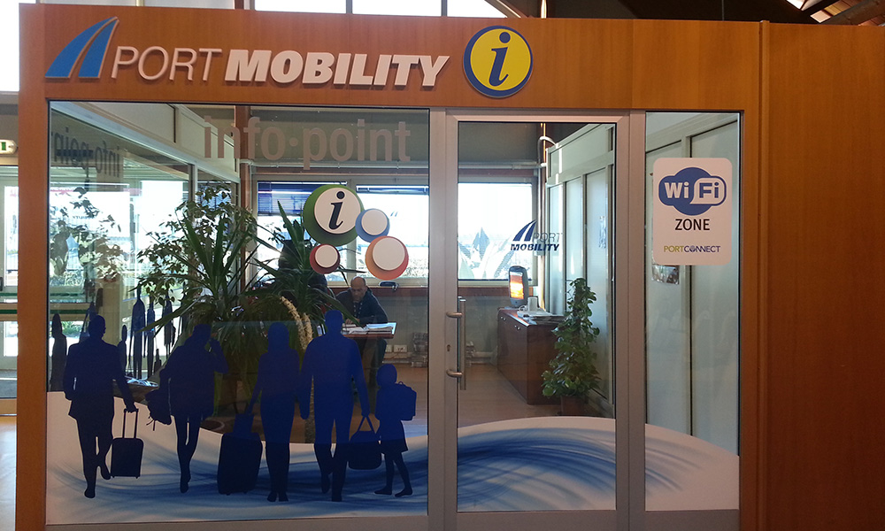 L'infopoint Port Mobility all'interno del terminal ADM