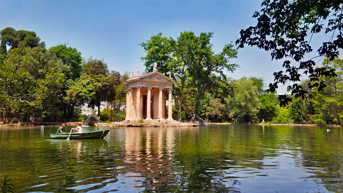 El pequeño lago de Villa Borghese