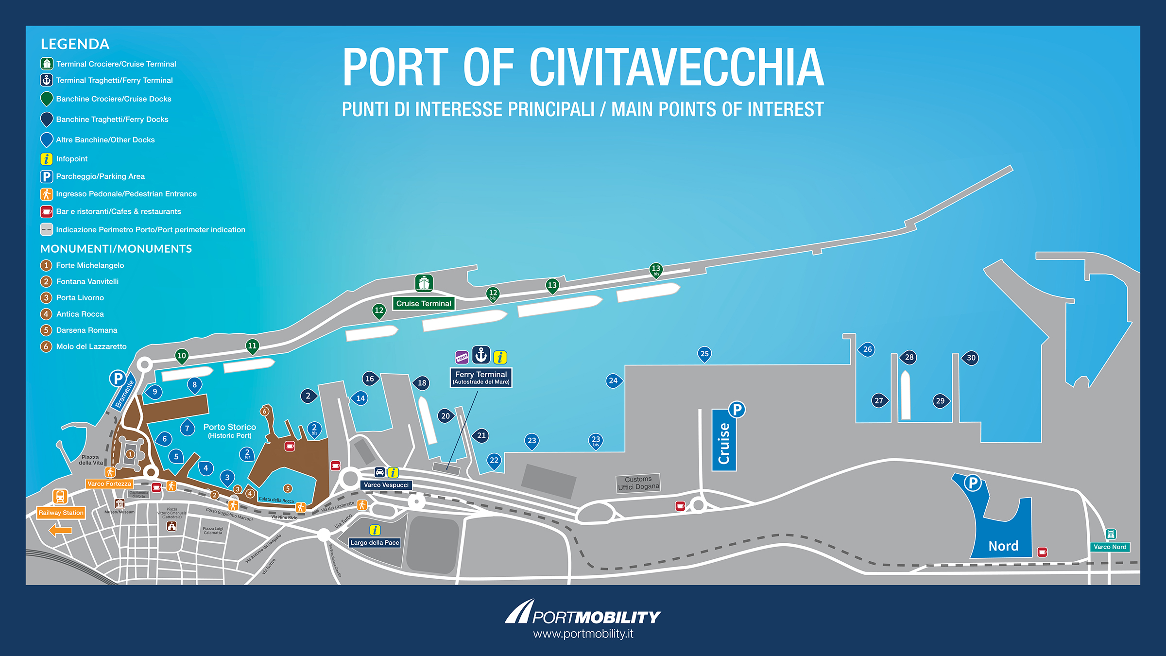 Mappa del Porto di Civitavecchia