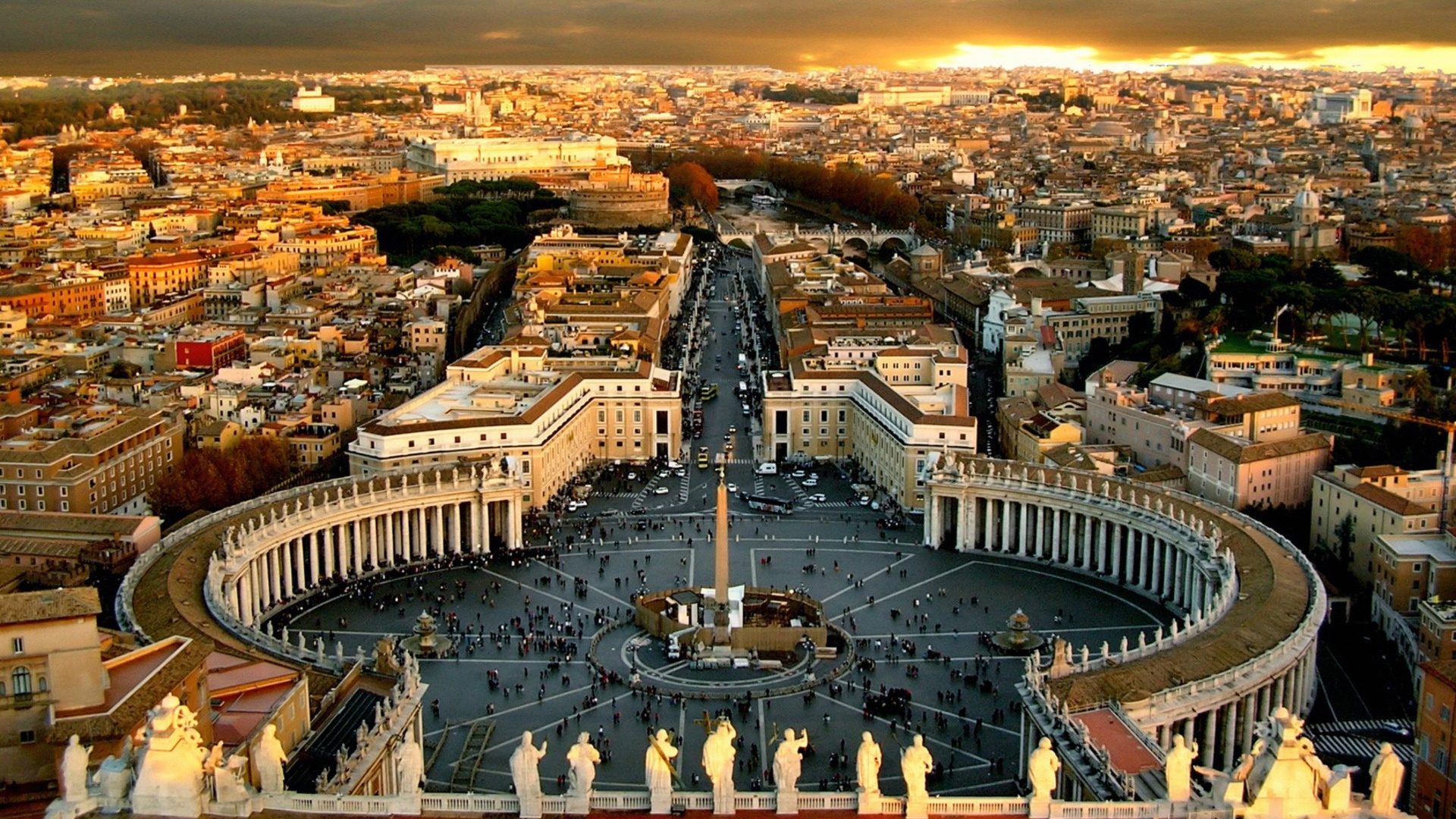 A spectacular view of St. Peter's Square from above