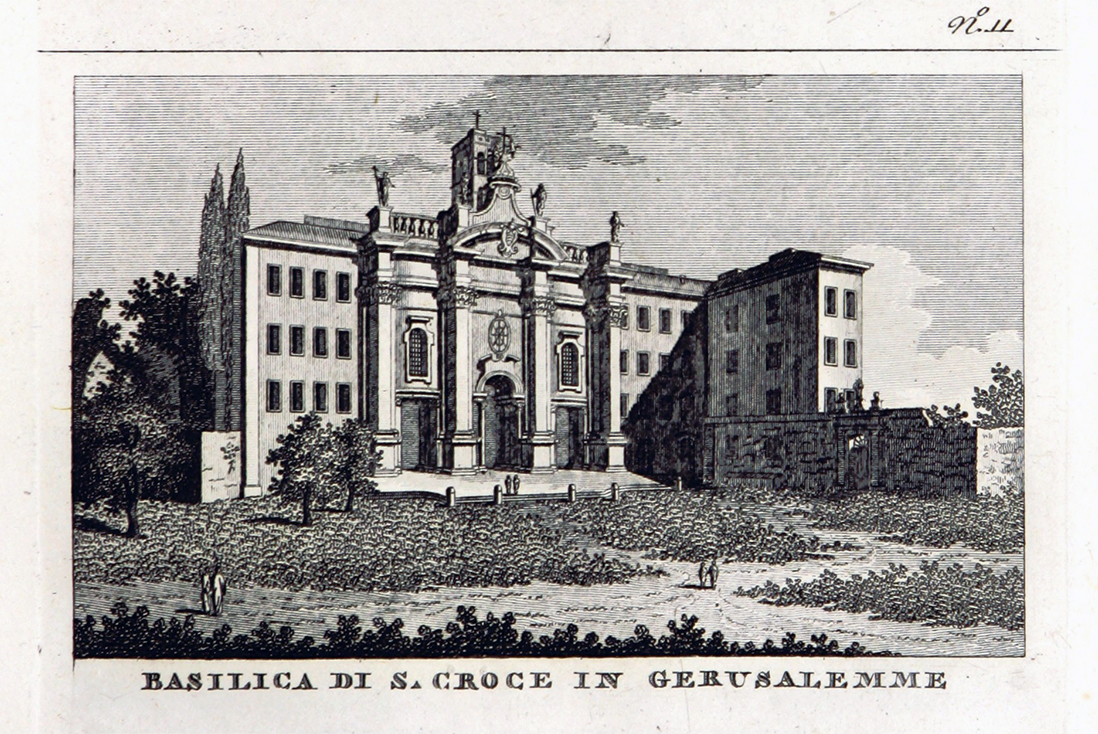 La Basilica di Santa Croce in Gerusalemme in un'illustrazione d'epoca