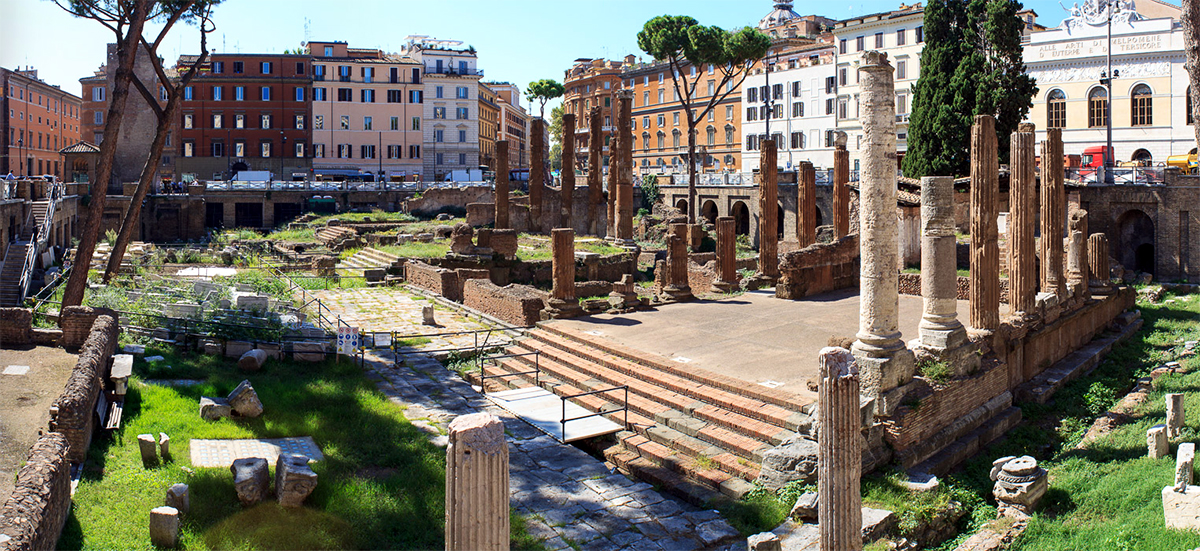 Ruins of the Sacred Area of Torre Argentina: here was murdered Julius Caesar