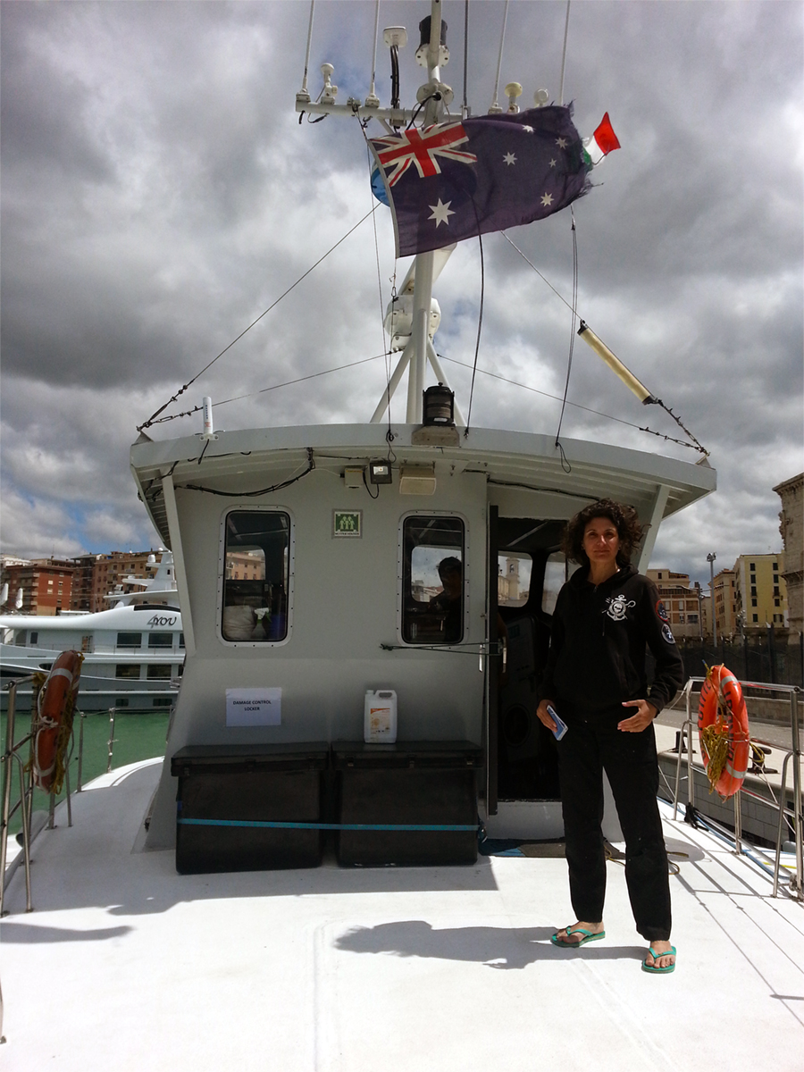 Marianna Baldo, volontaria di Sea Shepherd, a bordo della Brigitte Bardot