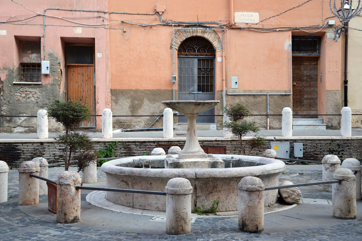 The historic Medieval fountain of Piazza Leandra