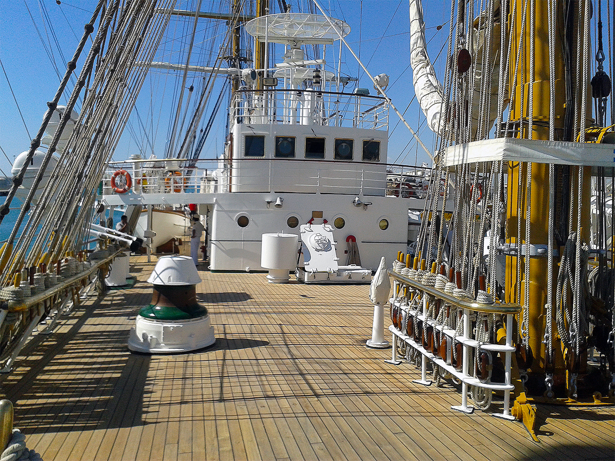 On the deck of the ARA Libertad