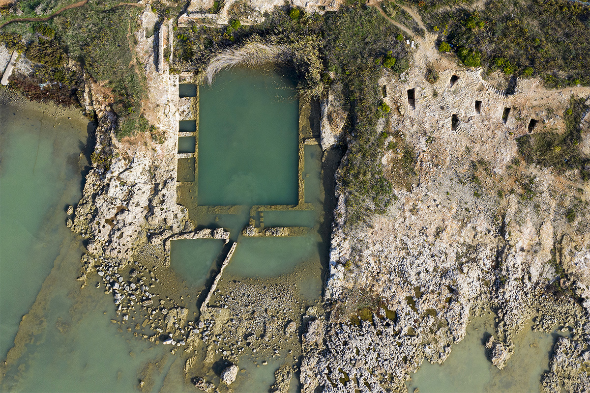 Il sito archeologico La Mattonara dall'alto - Foto di Paolo Stefanini (Cartoline da Civitavecchia 2020) 