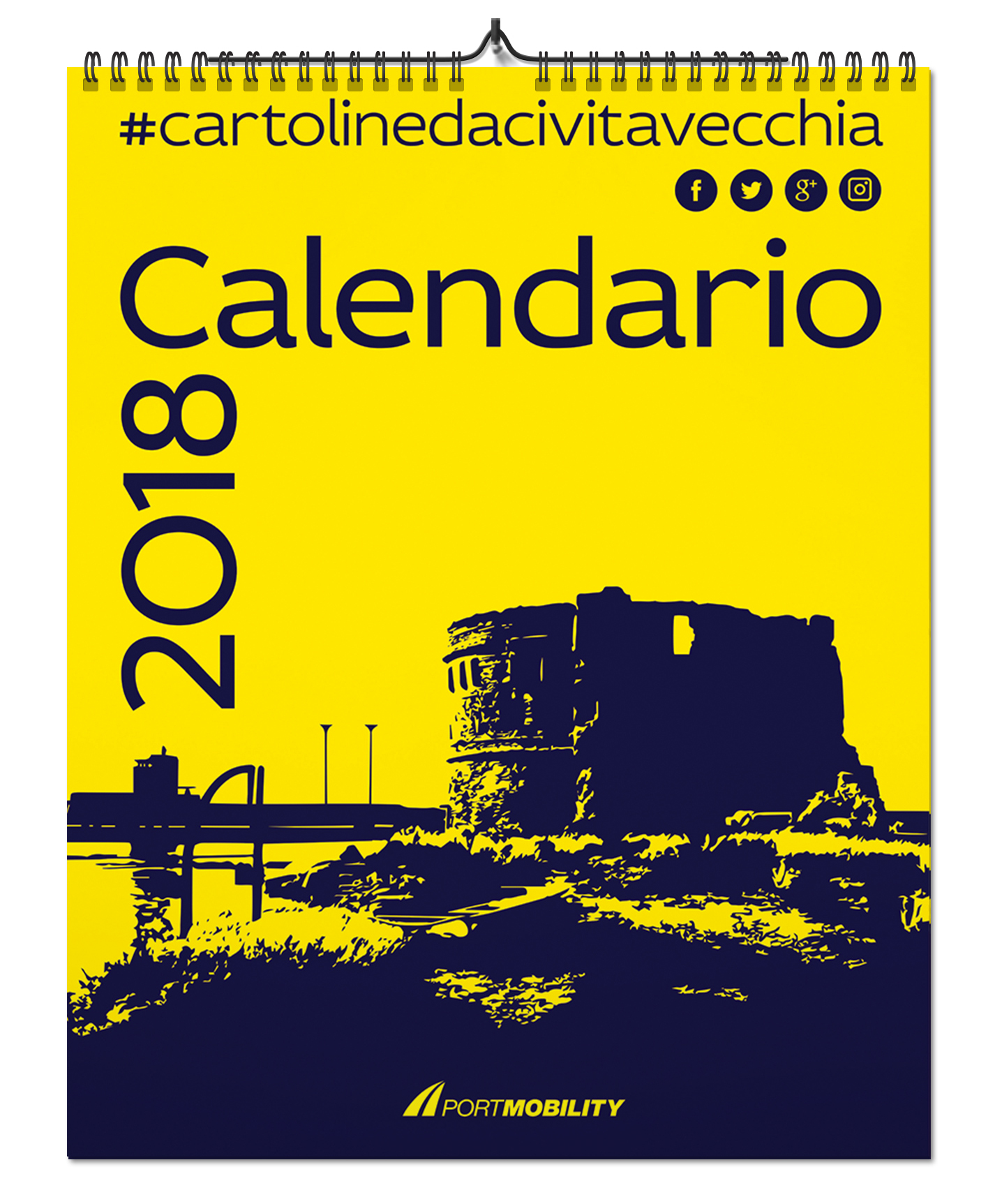 La copertina del Calendario 2018 di Cartoline da Civitavecchia