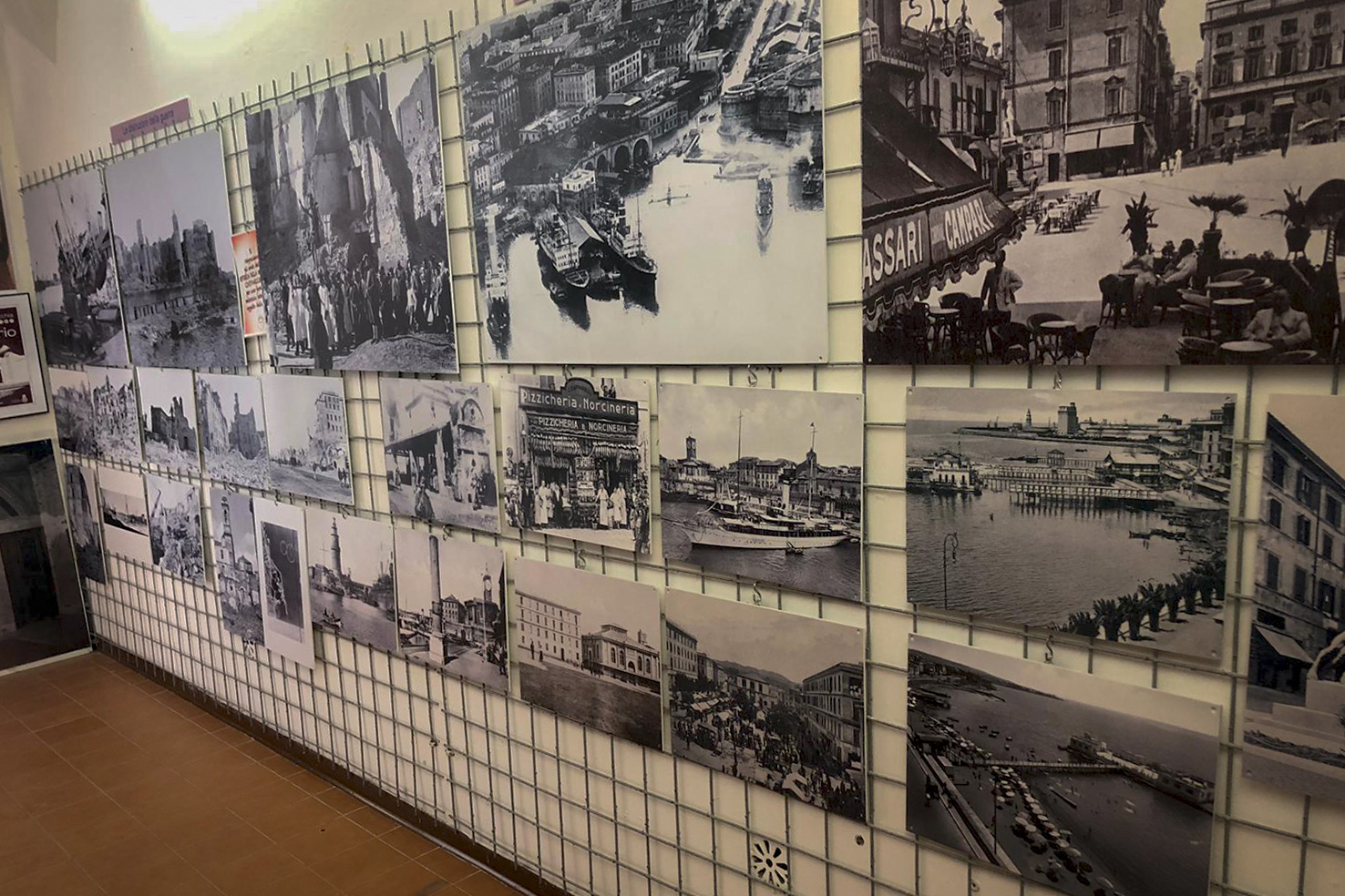 Some antique photographies displayed at Casa della Memoria di Civitavecchia