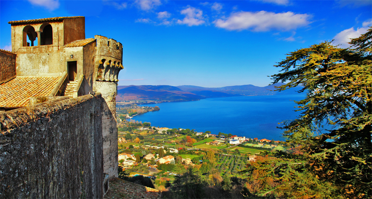 The Bracciano lake seen from the top of the Odescalchi Castle