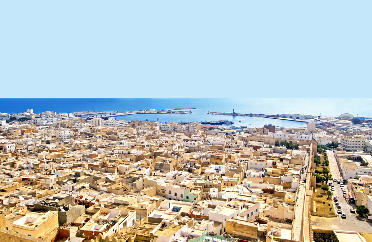 Una bellissima panoramica del porto di Tunisi
