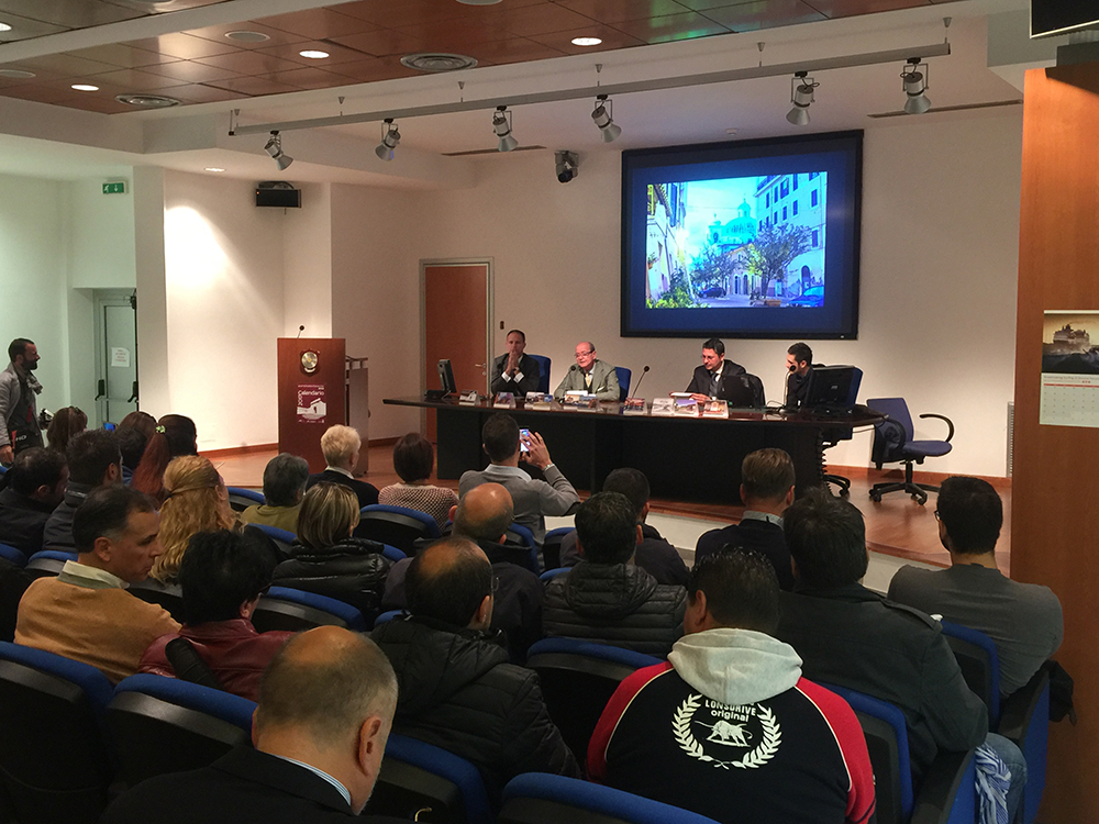 A moment of the presentation of the Calendar 2017 of Postcards from Civitavecchia