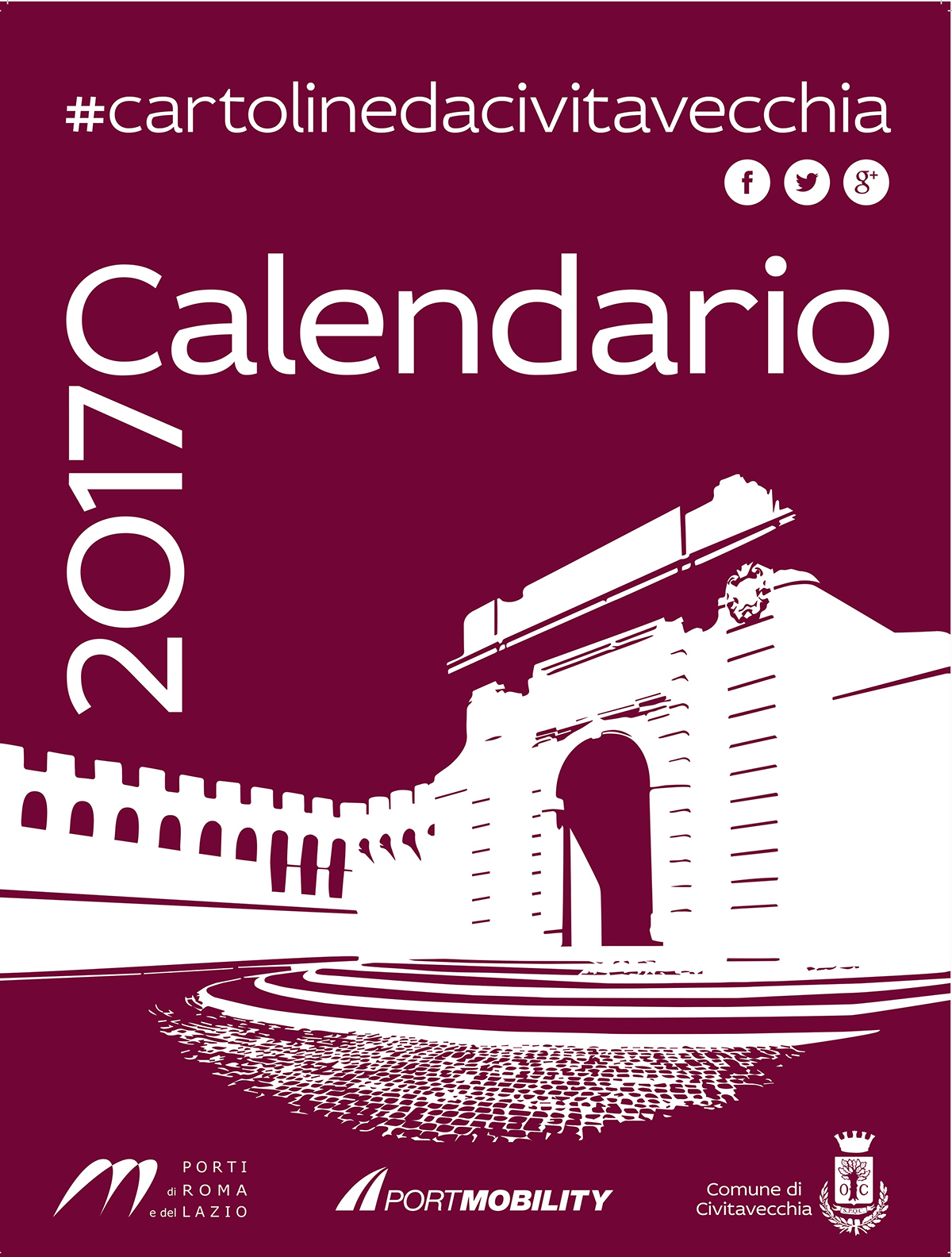 La copertina del calendario 2017 di Cartoline da Civitavecchia