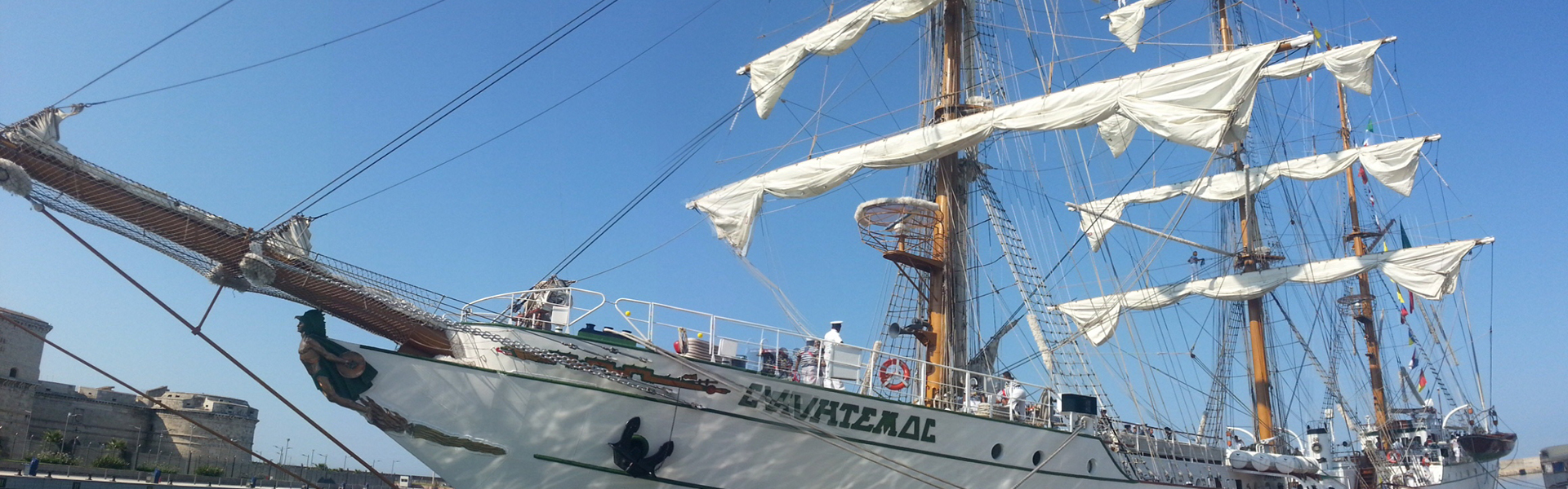 The Cuauhtemoc is moored at pier 5 of the port of Civitavecchia