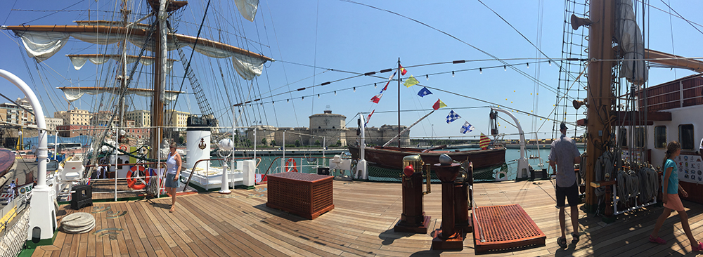 Deck of the ship vessel Cuauhtemoc