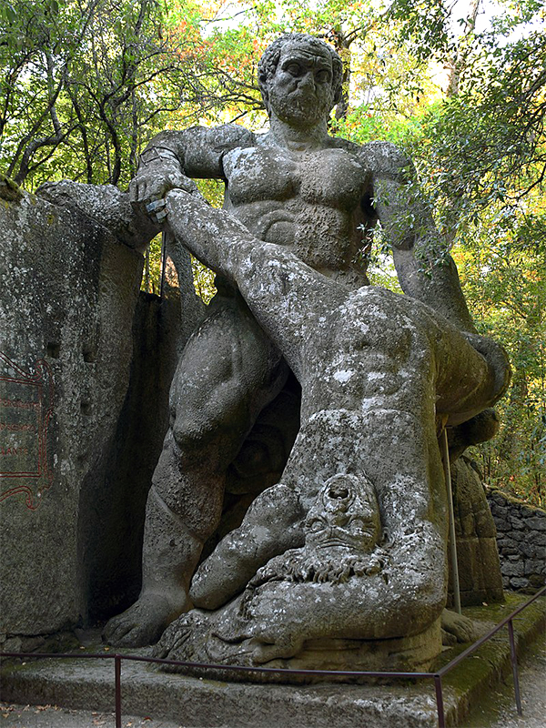 Gardens of Bomarzo - Hercules and Cacus Photo by Livioandronico2013 CC BY-SA 4.0, Wikimedia