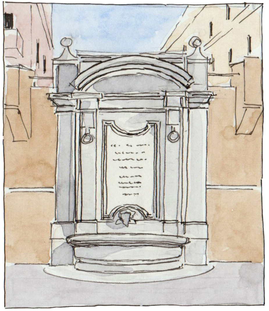 La fontana del Vanvitelli - Illustrazione di Mario Camerini