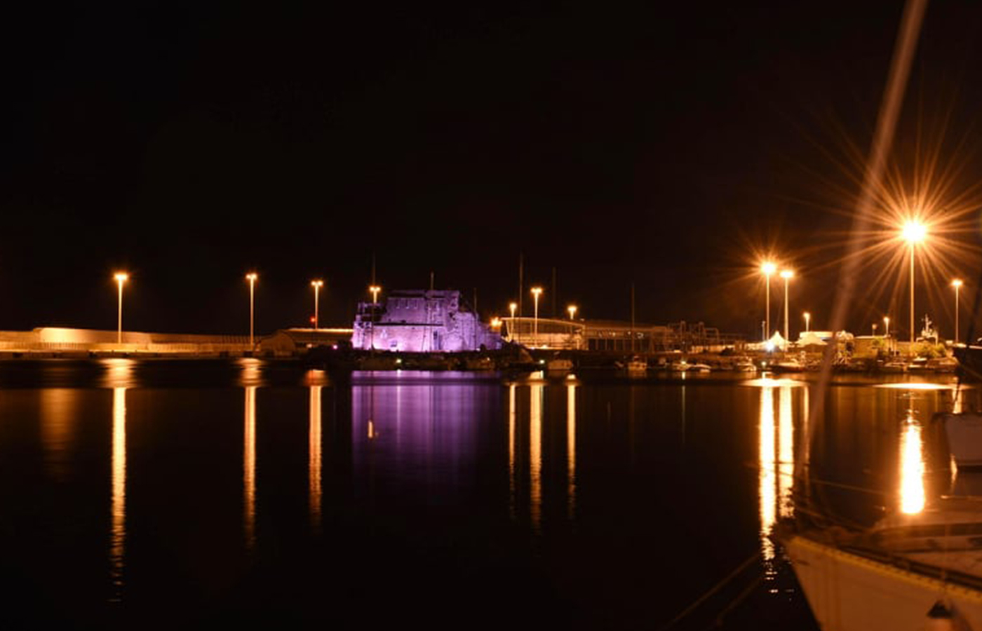 Fort Michelangelo lit with purple lights on World Pancreatic Cancer Day. Photo by Patrizia Tullio