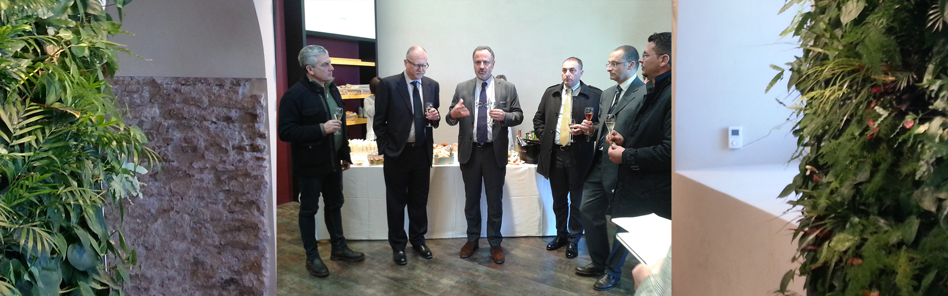 Visit to the Terminal del Gusto. Aldo Mattia (second left), Carlo Hausmann (third left) and Civitavecchia City Councillor Enzo D'Antò (first right)