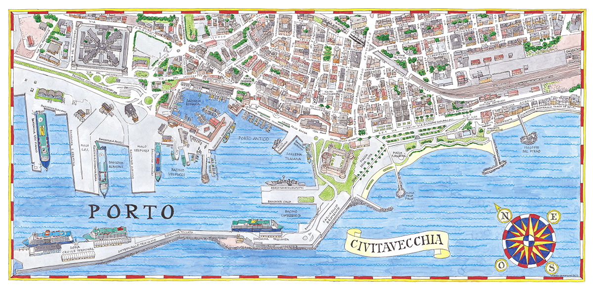 civitavecchia cruise port map