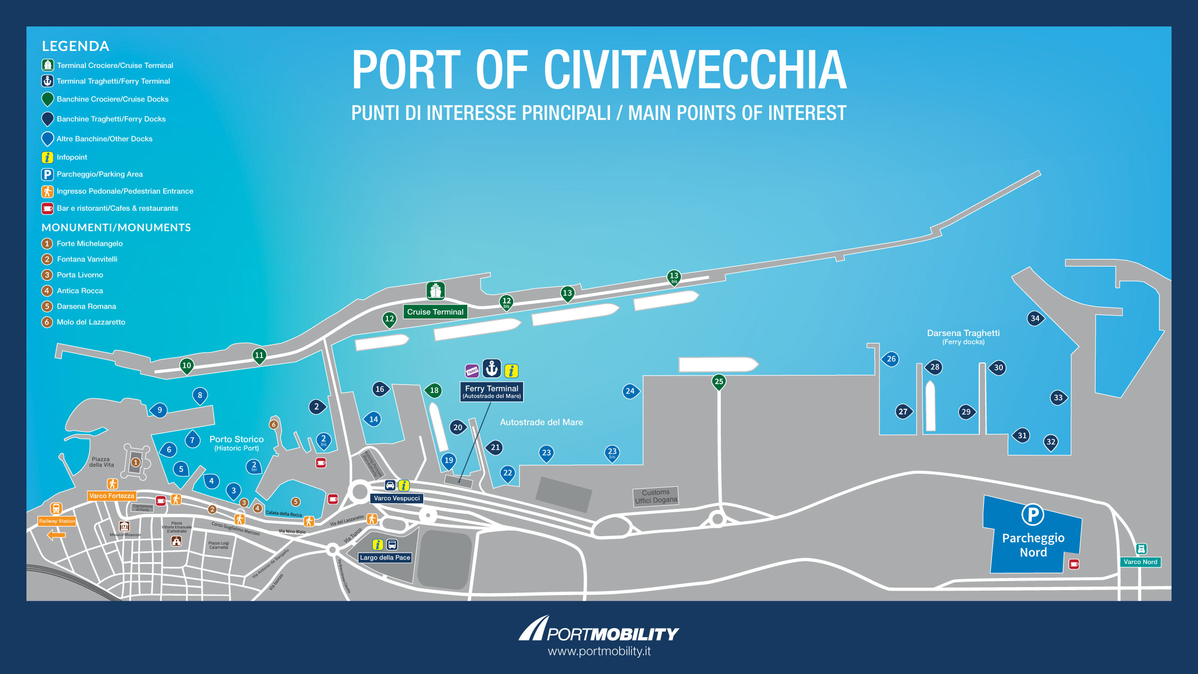 Map of the Port of Civitavecchia