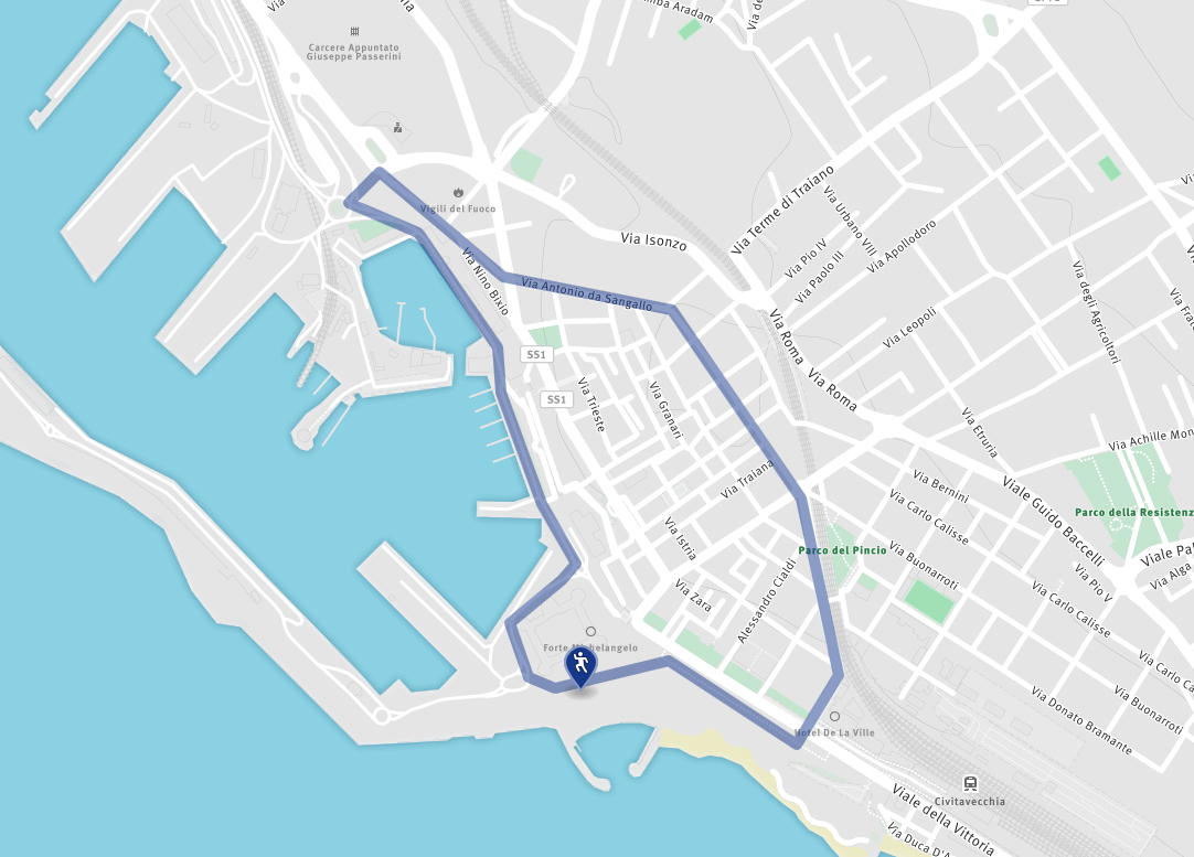 Marathon of the Mediterranean - Itinerary of the 1st stage at Civitavecchia