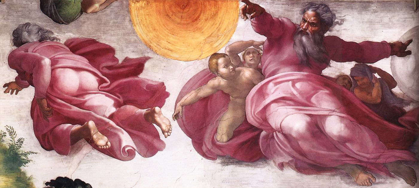 Detalles de los frescos de La Capilla sixtina del Vaticano-michelangelo_-_creazione_degli_astri_e_delle_stelle