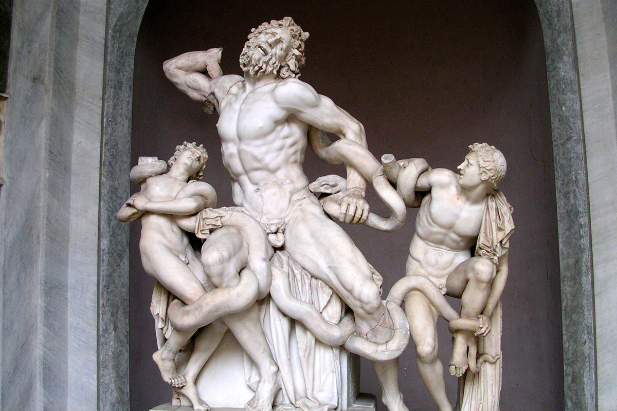 Musei Vaticani - La Statua di Laocoonte nel Cortile Ottagono