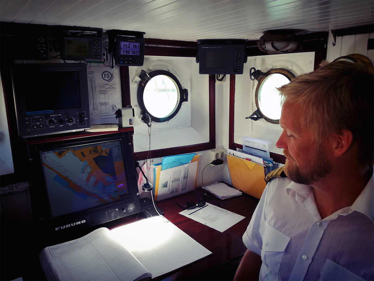 In the cockpit of the Sørlandet