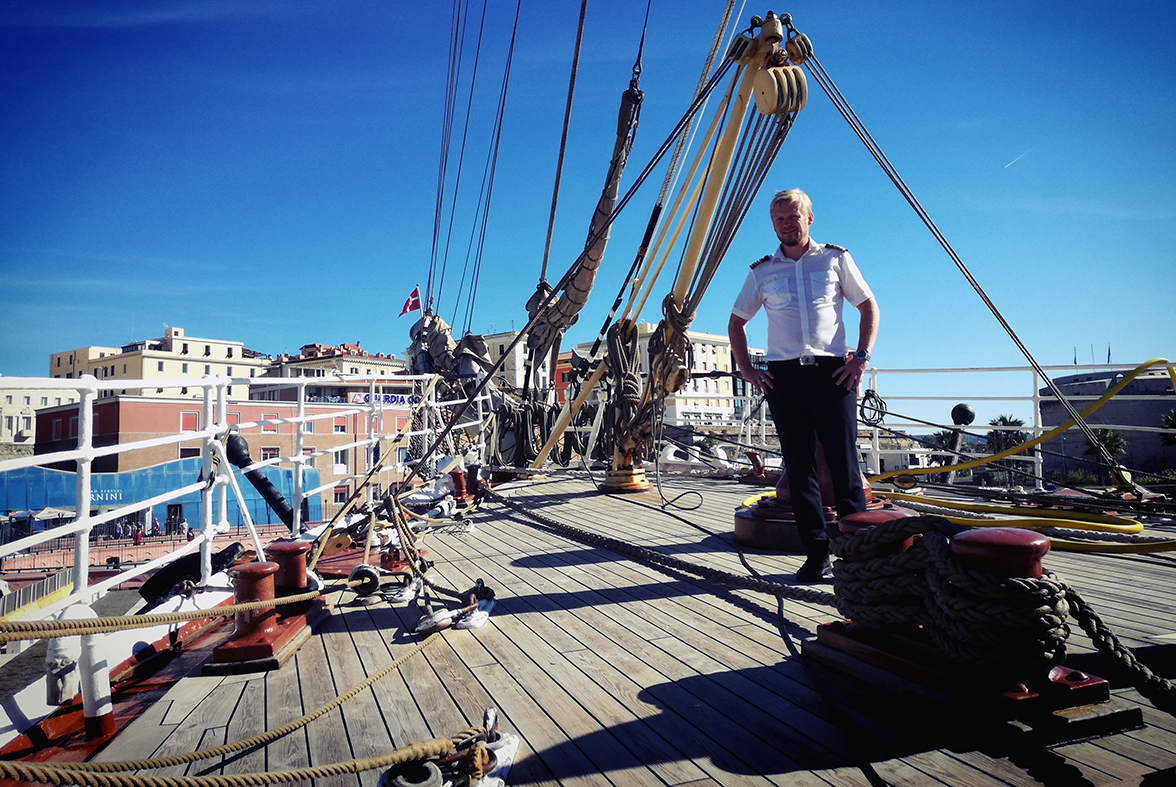 On board the Sørlandet with Captain Hallgeir Botnen (Port of Civitavecchia)