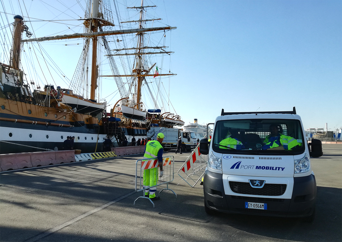 La Squadra Port Mobility al lavoro: Amerigo Vespucci 30 marzo - 3 aprile 2017