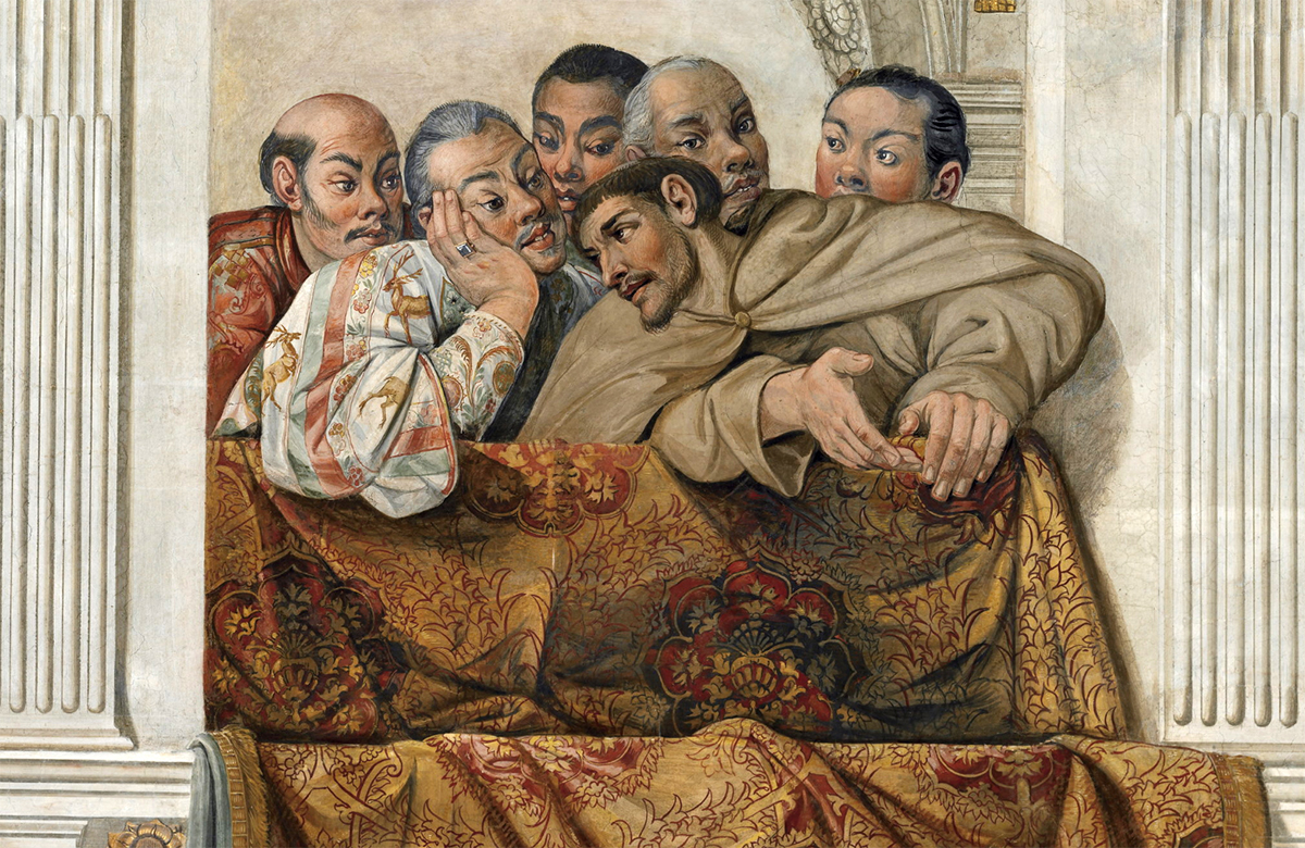 Particular of the painting portrarying the delegation of Hasekura Tsunenaga - Quirinal, Salone dei Corrazzieri