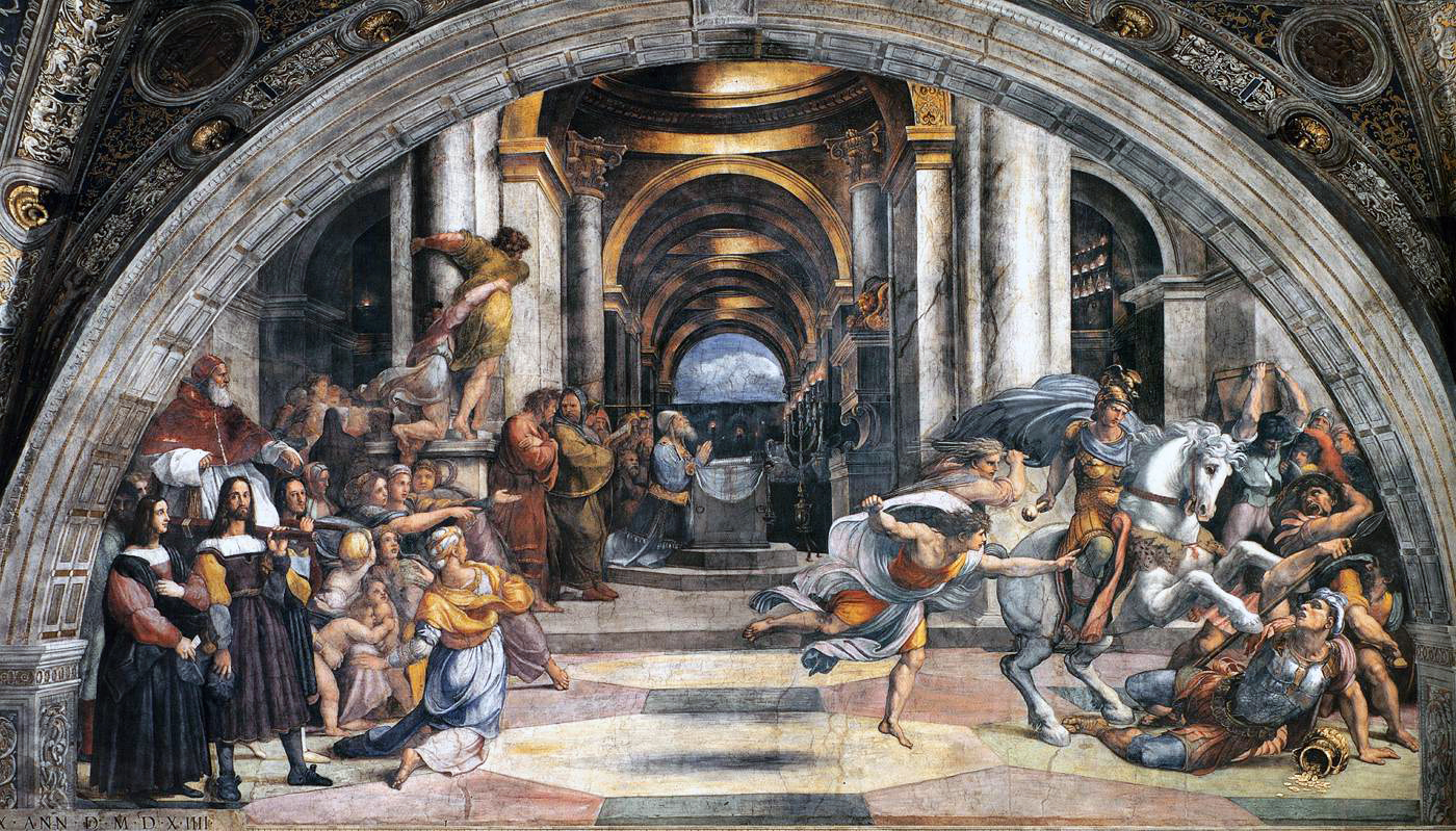 La cacciata di Eliodoro dal tempio - Raffaello Sanzio