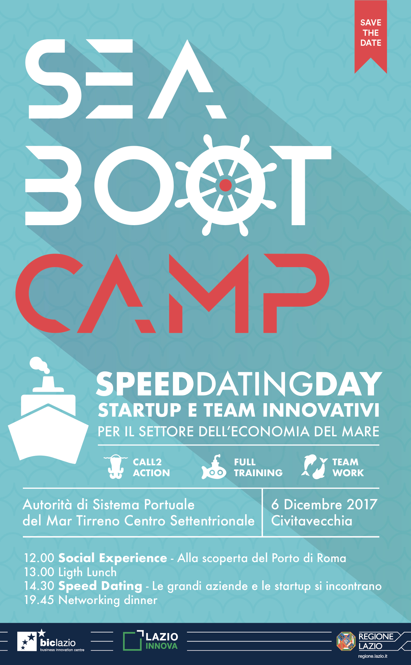 Programa de la fase final del Sea Boot Camp 2017 que tendrá lugar el 6 de diciembre de 2017 en el Puerto de Civitavecchia