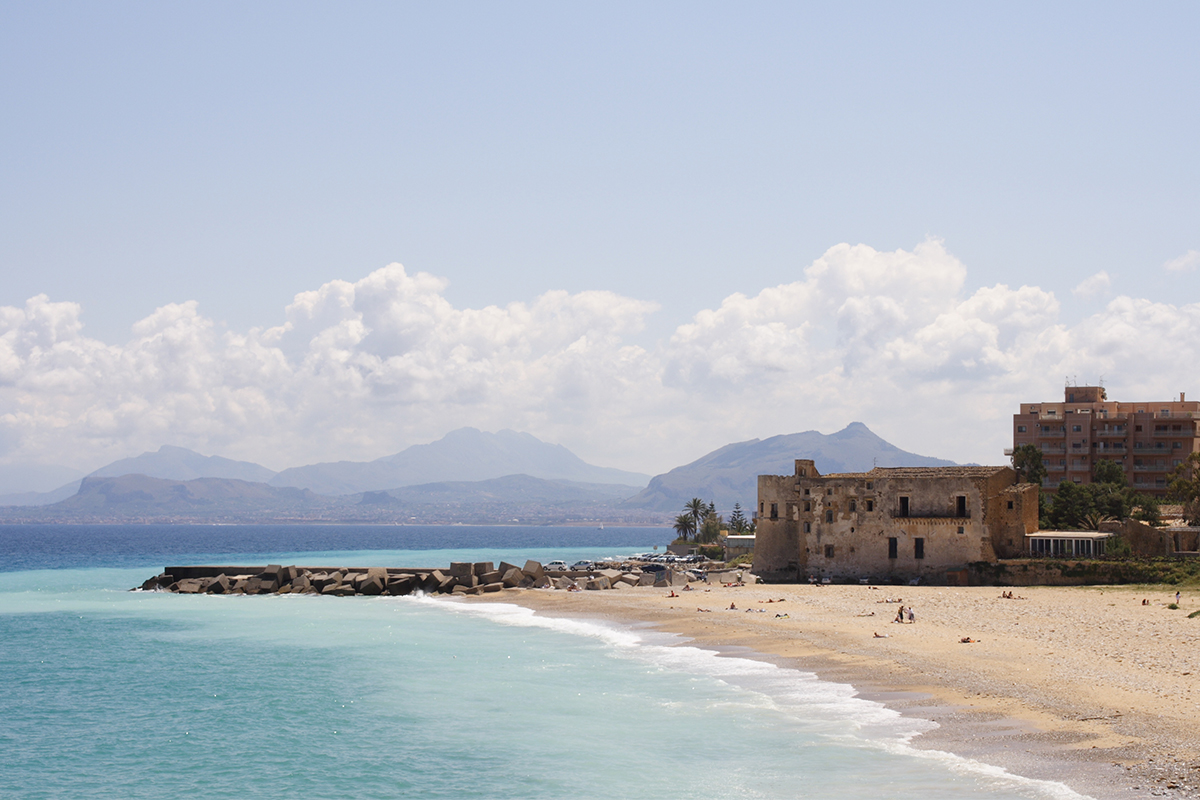 The beautiful Arenella-Maria Vergine beach (Palermo)