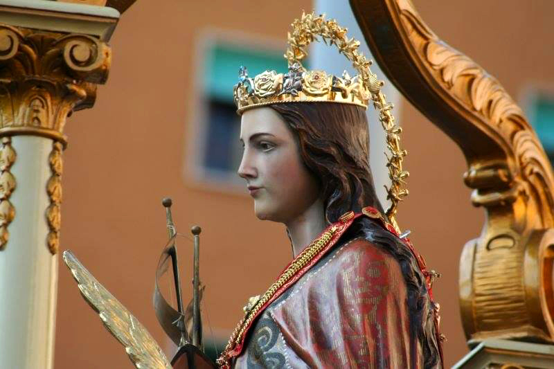 Statue of St Fermina during the Procession