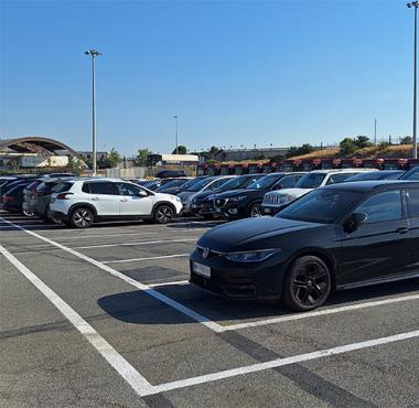 Il parcheggio del porto di Civitavecchia