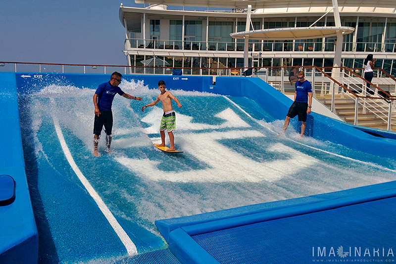 Surfing on board the Allure of the Seas