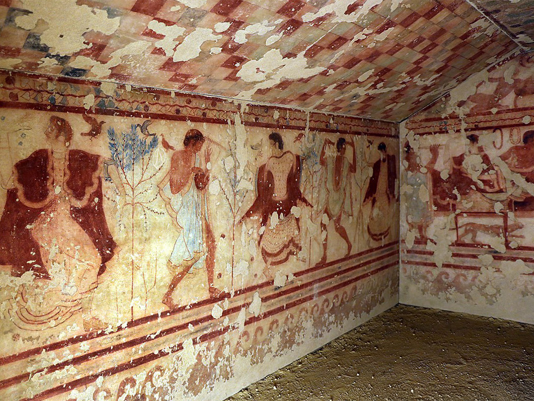 Fresco of the Tomb of the Triclinium - Photo by Sailko CC BY 3.0