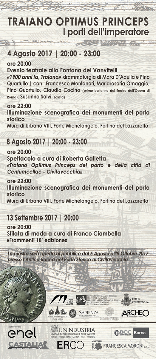Trajano Optimus Princeps at the Port of Civitavecchia: full programme