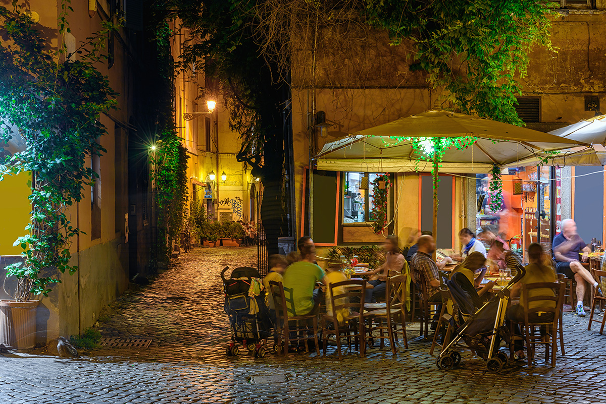 Una noche típica en Trastevere